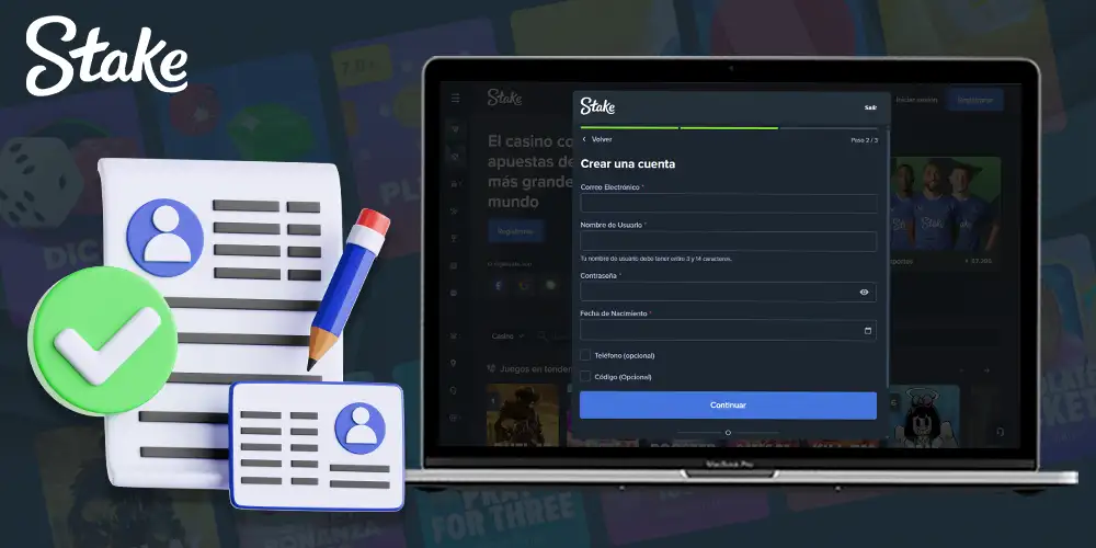 Inscripción en Stake Casino